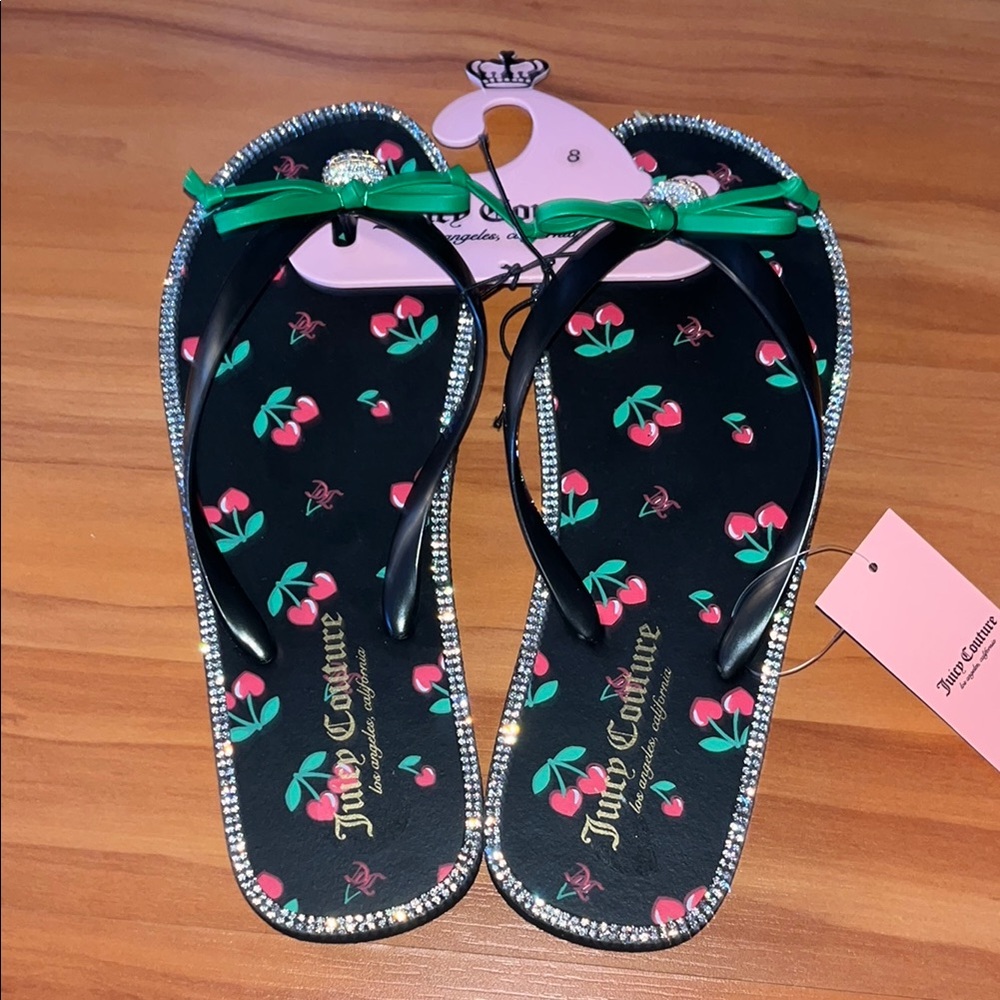 Juicy Couture Black Cherry Flip Flops